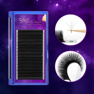 Sp kirpik toptan 0.03 0.05 sahte vizon kirpik uzatma kolay Fanning 3d 4d lashes mat siyah kaliteli hızlı teslimat