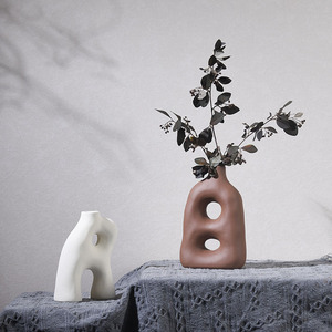 Vaso in ceramica fiori fiori secchi vasi modello camera decorazione per la casa ornamenti libreria TV decorazione nordica - Product Image 2