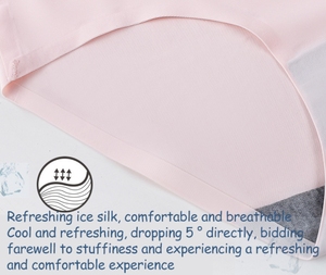 Intimo da Donna a <span class=keywords><strong>Vita</strong></span> <span class=keywords><strong>Bassa</strong></span> Senza Cuciture in Seta Ghiaccio all'Ingrosso, Mutandine a Triangolo Traspiranti a Basso Prezzo Stile Quotidiano Stampato Lavorato a Maglia - Product Image 3
