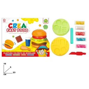 Crea Fast Food Playdough Set 19x23 Cm With Molds And Tools For Kids 3+ Years - Product Image 1