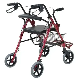 Carretilla para ancianos Andador de cuatro ruedas para ancianos scooter plegable portátil para comprar comida compras bastón coche muletas