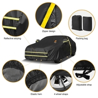 Housse de voiture imperméable avec protection UV, fermeture éclair intégrale, polyester 420D, logo personnalisé universel, extérieur, avec rejet de 90% des rayons IR et UV