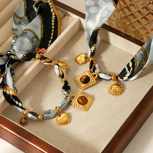 Accessori per Gioielli Fai-<span class=keywords><strong>da</strong></span>-Te in Acciaio Inossidabile Stile Europeo e Americano, Ciondolo a Cuore e <span class=keywords><strong>Sole</strong></span>, Collana e Bracciale con Pietra Naturale, Trendy per Donne - Product Image 2