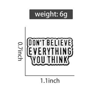 Pin de Esmalte con Frase Divertida 'No Creas Todo lo que Piensas', Reflexión Personal, Conciencia Crítica, Broche, Insignia para Solapa - Product Image 6
