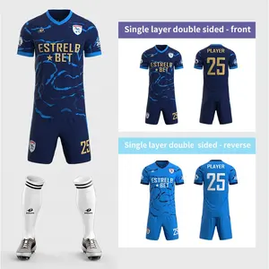 Custom Sublimation Double-Sided Soccer Jerseys Set Customized Reversible Double-Layer Men'S Breathable Football Jerseys Uniforms