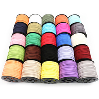 10m/lot Cordon plat tressé en similicuir suédé de 2,5 mm, fil de velours coréen pour la fabrication de colliers et bijoux DIY