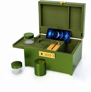 Classic Simple Bamboo Wood Cigar Holder & Multifunction <b>Storage</b> <b>Box</b> with Lid Home decor - Product Image 1