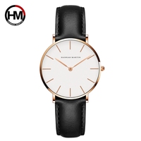 HANNAH MARTIN CB36 Japon Mouvement En Cuir Marron Cadran Blanc Femmes Top Marque De Luxe Montre Étanche Relogio Feminino