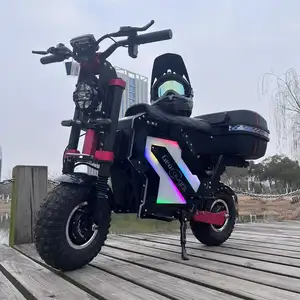 2 tekerlekler 14 inç kapalı çubuk E scooter çift motorlu yüksek hızlı 60-70Mph 10000W 7000 Watt 72 Volt 60V Bluetooth ile en iyi elektrikli bisiklet
