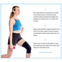 Vente en gros de genouillères de sport pour la gymnastique Manchons de compression souples pour l'haltérophilie et la dynamophilie Genouillères en cuivre