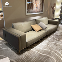 Foshan Fabrik Luxus-Sofagarnitur Wohnzimmer Moderne Italienische Ledersofa-Garnitur Wohnzimmermöbel-Set für Villa Hotel Projekte