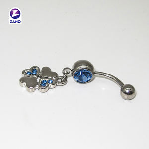 Anneau de nombril classique en forme de cœur pour femme, zircon, cadeau de mariage, bijoux de corps en acier inoxydable plaqué or - Product Image 4