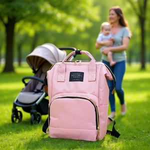 Sac à couches Myrva moyen en nylon avec fermeture éclair, sac de rangement fonctionnel toutes saisons pour mamans et enfants - Product Image 2