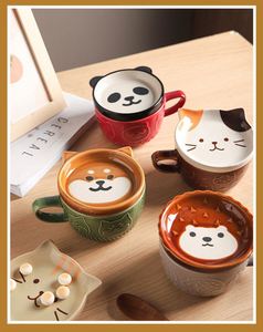 Taza de Cerámica de Alta Calidad con Relieve de Gato y Shiba Inu, Taza de Café Japonesa para el Desayuno y el Oatmeal en Casa - Product Image 3