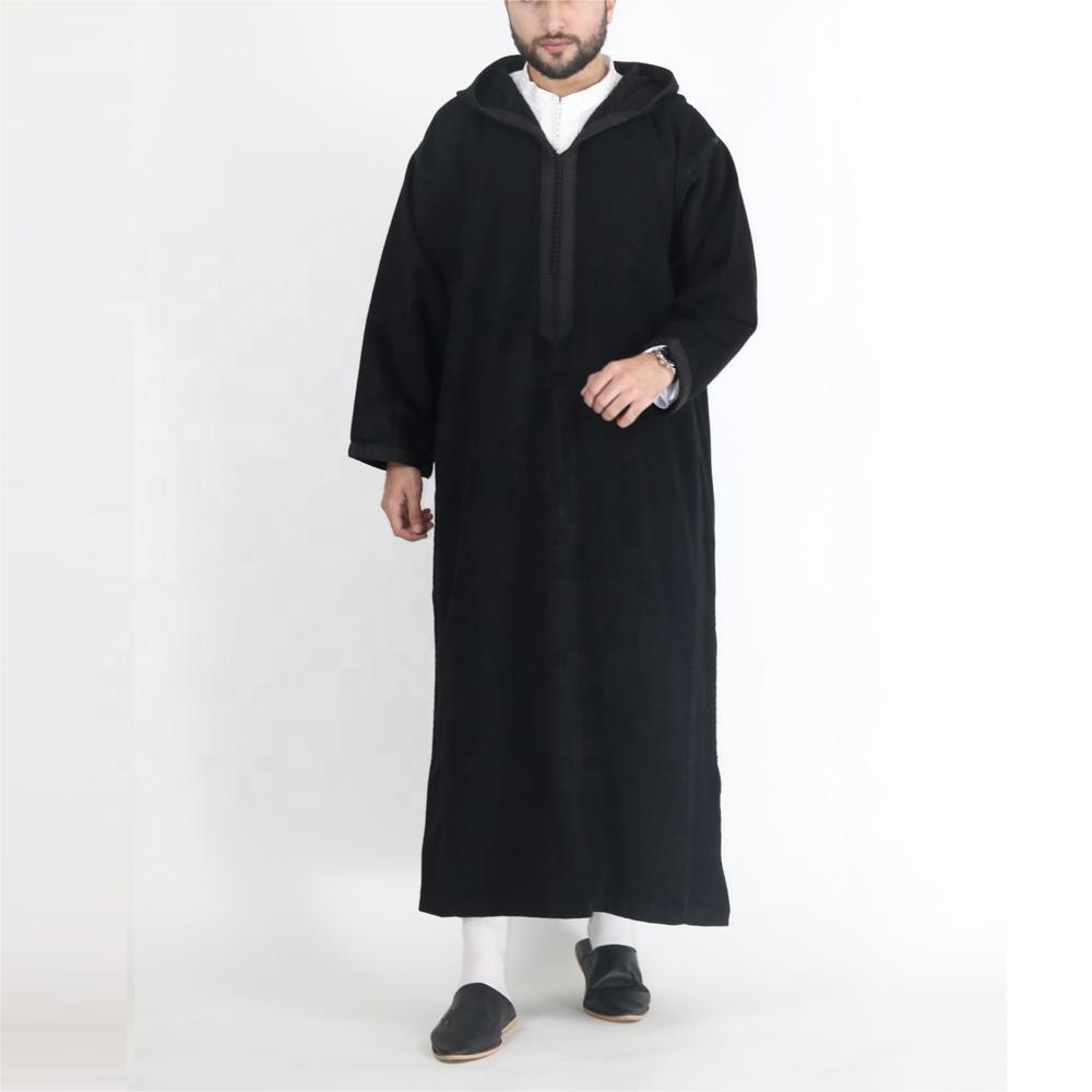 KRIPINC Djellaba Homme Musulman à Rayures Argentées, Kamis Homme Musulman, Jellaba Priere Islamique, Abaya, Caftan, Robe Musulmane Pour Ramadan (L