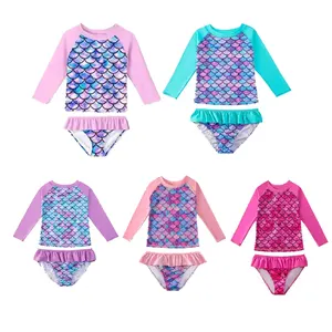 Wholesale High Quality Bikini Baby Girl Long Sleeves Swimming Wear For Children 0-6T Toddlers Little Girls Bathing Suit In Stock
