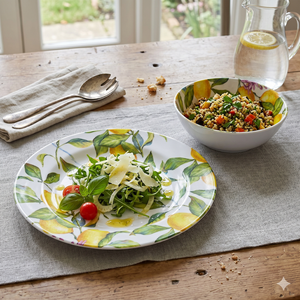 Service de table en mélamine motif citron estival, <span class=keywords><strong>assiette</strong></span> citron personnalisée de 10 pouces et bol citron de 6 pouces - Product Image 1