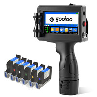 Imprimante thermique à jet d'encre portable Goofoo, écran tactile, alimentée par batterie, machine de codage d'étiquettes et de cartes