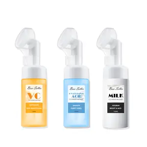 Nettoyant pour le visage au lait de marque privée nettoyant visage biologique blanchissant à la vitamine C