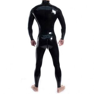 Erkekler ve kadınlar için seksi siyah tulum Bodysuit yetişkin lateks <span class=keywords><strong>Catsuit</strong></span> Unisex lateks takım Bodysuit fetiş lateks esaret - Product Image 3