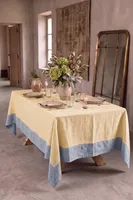 Nappe en lin naturel européen, lavée à la pierre, sur mesure, grande largeur, extra large, style rustique campagnard
