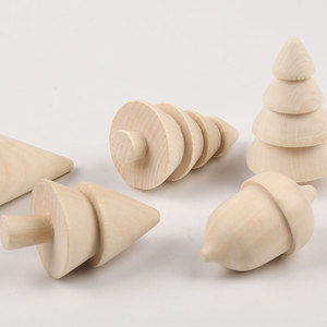 Decoraciones de madera natural para árbol de Navidad, juguetes pintados DIY, adornos de madera para niños, decoración de mesa para el hogar. - Product Image 4