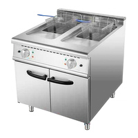 Multifunktionale 21L+21L Elektrische Fritteuse für Hotelküchen, Große Doppelbehälter-Fritteuse für Gewerbliche Nutzung