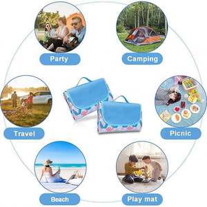 Tapis de pique-nique et de camping pliable en acrylique, grand format, personnalisé avec logo, en PVC Oxford, imperméable, léger et durable, pour l'extérieur, vente en gros - Product Image 4