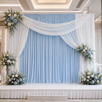 Toile de fond de scène de mariage personnalisée en tissu extensible 3D crème pour la décoration de cérémonie, de réception et d'événements