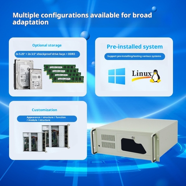 4U Rackmount PC Industrial Control Machine Dustproof Shockproof I3 I5 I7 High Performance Industrial Computer Host Server