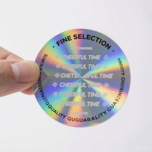 Custom Adhesive Anti-Counterfeit Laser Prismatic Hologram <b>Sticker</b> for Fruit Use Waterproof CMYK Color Multiple Shapes - Product Image 1