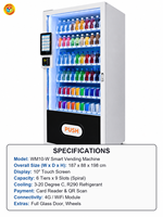 Distributeur automatique de boissons intelligent, écran tactile 10 pouces, 54 compartiments, machine à boissons froides, paiement par carte et QR, 4G WiFi, usage commercial