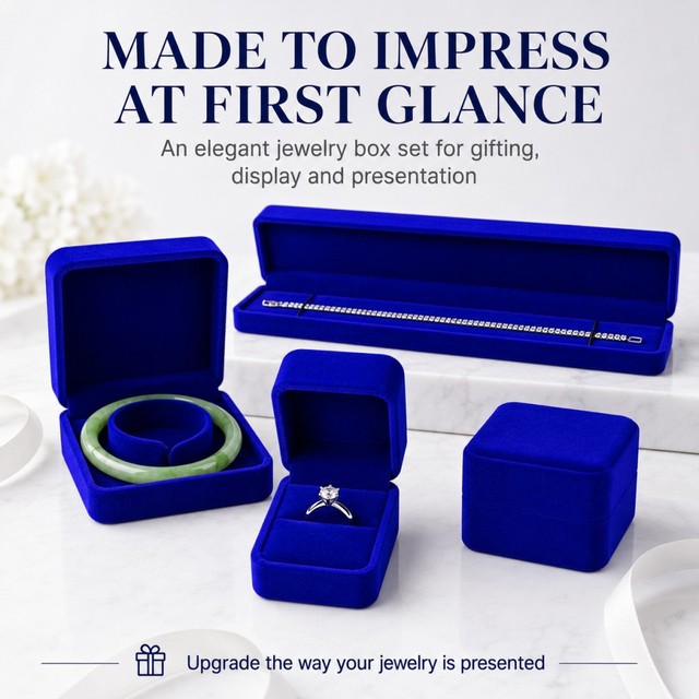 High End Bracelet Pendant Ring Jewelry Box Velvet Storage Packaging Gift Factory Handmade Jewellery Box for Ear Studs Bangle