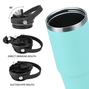 Productos ecológicos sostenibles 30OZ Taza de café con aislamiento de doble pared de paja de acero inoxidable al vacío para regalos de Navidad - Product Image 3