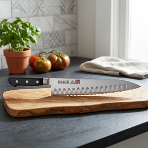 Cuchillo de Chef con Hoja Ondulada Antiadherente de 24 cm, Acero Quirúrgico Japonés, Borde Dentado, Ambidiestro, Apto para Lavavajillas - Product Image 3