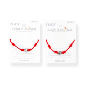 Pulsera Ilan de 7 Nudos con Hilo Rojo y Dije de Mariposa en Color Plateado - Product Image 2