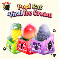 Es Krim PoPI CAT 3D Virus Selebriti Internet Rasa Campuran Nanas Persik Anggur Buah Tropis Segar Beku untuk Musim Panas