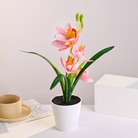 Nouvelle Arrivée Plante Artificielle Petite Orchidée en Pot Effet Réel Bonsaï Végétal Décoratif pour Noël et Thanksgiving