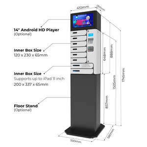 Loker Pengisian Daya Ponsel Y2Power UVC 8 Bay dengan Pengaman Sidik Jari, 2 Bay Lebih Besar, Stasiun Pengisian Daya iPad/Ponsel 7'' - Product Image 2
