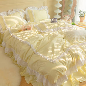 Set Sprei Kasur Gaya Putri 11-Piece dengan Renda, Sarung Selimut Katun Dicuci, Isi Wol Berkualitas, Set Selimut Musim Gugur - Product Image 2