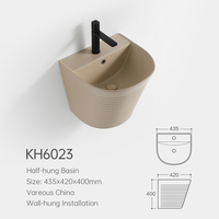 Lavabo mural en céramique pour salle de bain, sanitaire moderne pour salle de bain