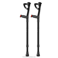 Canne légère et pliable pour avant-bras et coude, réglable en hauteur sur 10 niveaux, en aluminium, avec réflecteur, imperméable et durable