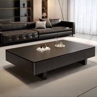 Table basse de salon, table à thé de haute qualité, table basse moderne minimaliste noire de petite taille