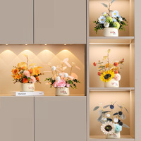 Plantes vertes artificielles haut de gamme en pot, fausses fleurs en soie, pots réalistes, style nordique, décorations florales d'intérieur pour salon et bureau