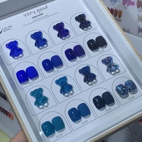 Nouveau Kit de Gel Ongles Professionnel 8 Couleurs Style Morandi Ours Bleu et Caramel, Sans Résidu, Collection Été 2026