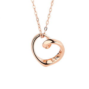 Sud-coréen S925 Sterling Silver Fashion Minimaliste Creux En Forme De Coeur Femme Collier Petit Design Collier Chaîne Chaîne En Argent - Product Image 1