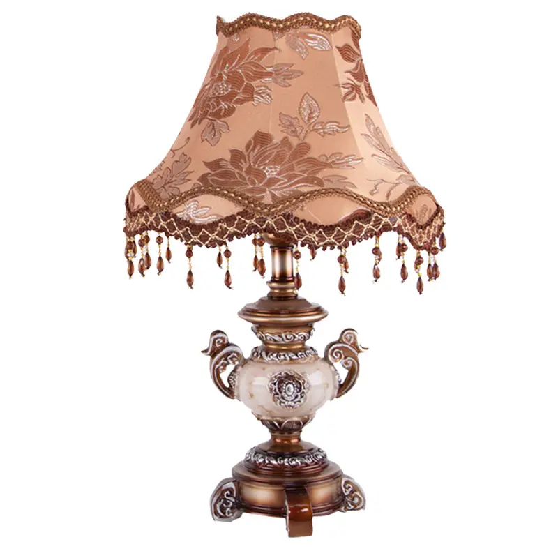 Antica lampada da tavolo vintage in legno plissettato per sala da pranzo lettura camera da letto comodino hotel europeo americano lampada da tavolo