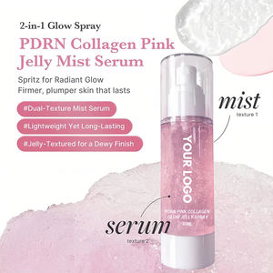 MLM Maßgeschneiderte Make-up-Basis Langanhaltender Finish Feuchtigkeitsspendend Geringe Mindestbestellmenge Private Label 2-in-1 Kollagen Pink Jelly Glow Spray Mist Serum - Product Image 1