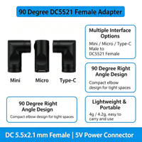 Micro-USB / Typ-C Stecker auf DC 5521 5,5x2,1mm Buchse Stromadapter 5V Ladeanschluss für Android Typ-C Smartphones