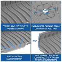 Tapis d'égouttage multifonctionnel en silicone pour évier de cuisine Tapis et coussinets essentiels pour la protection de la maison Protecteur anti-éclaboussures pour évier de cuisine
